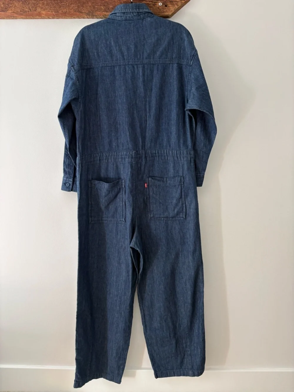 Levi's—Surplus Coverall Jumpsuit, Lightweight Denim Chambray, Dark Wash (Large) - Picture 9 of 10